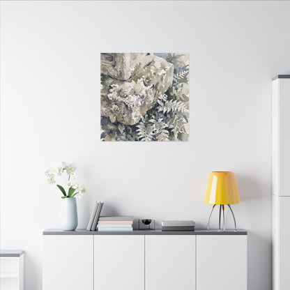 Stone Lantern Watercolor Canvas Art | Elegant Japandi Art