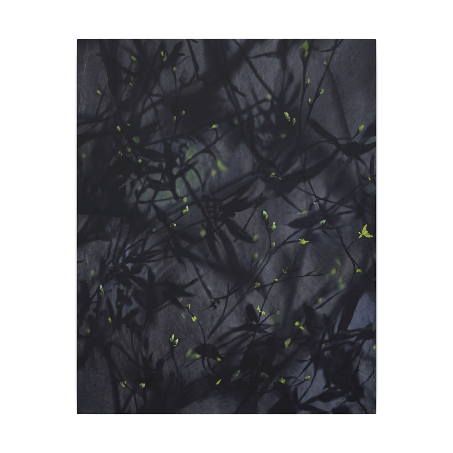 Shadow Play Spring Canvas Art | Dark Japandi Atmospheric Design