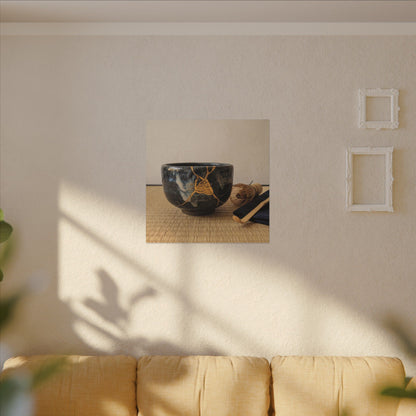 Kanso Tea Ceremony Canvas Art - Kintsugi Gold Vein