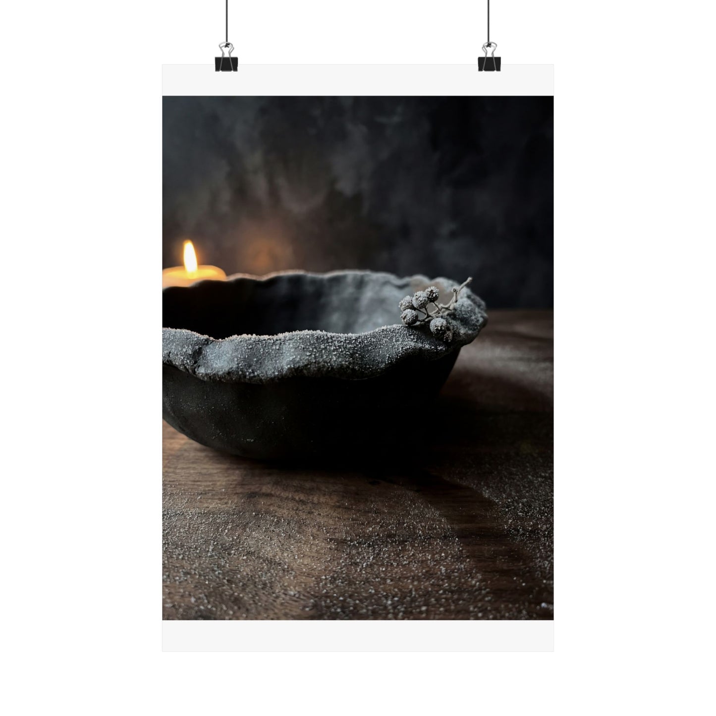 Luxurious Ceramic Bowl Wall Art Print - Shadow Zen Dark Japandi Art Print