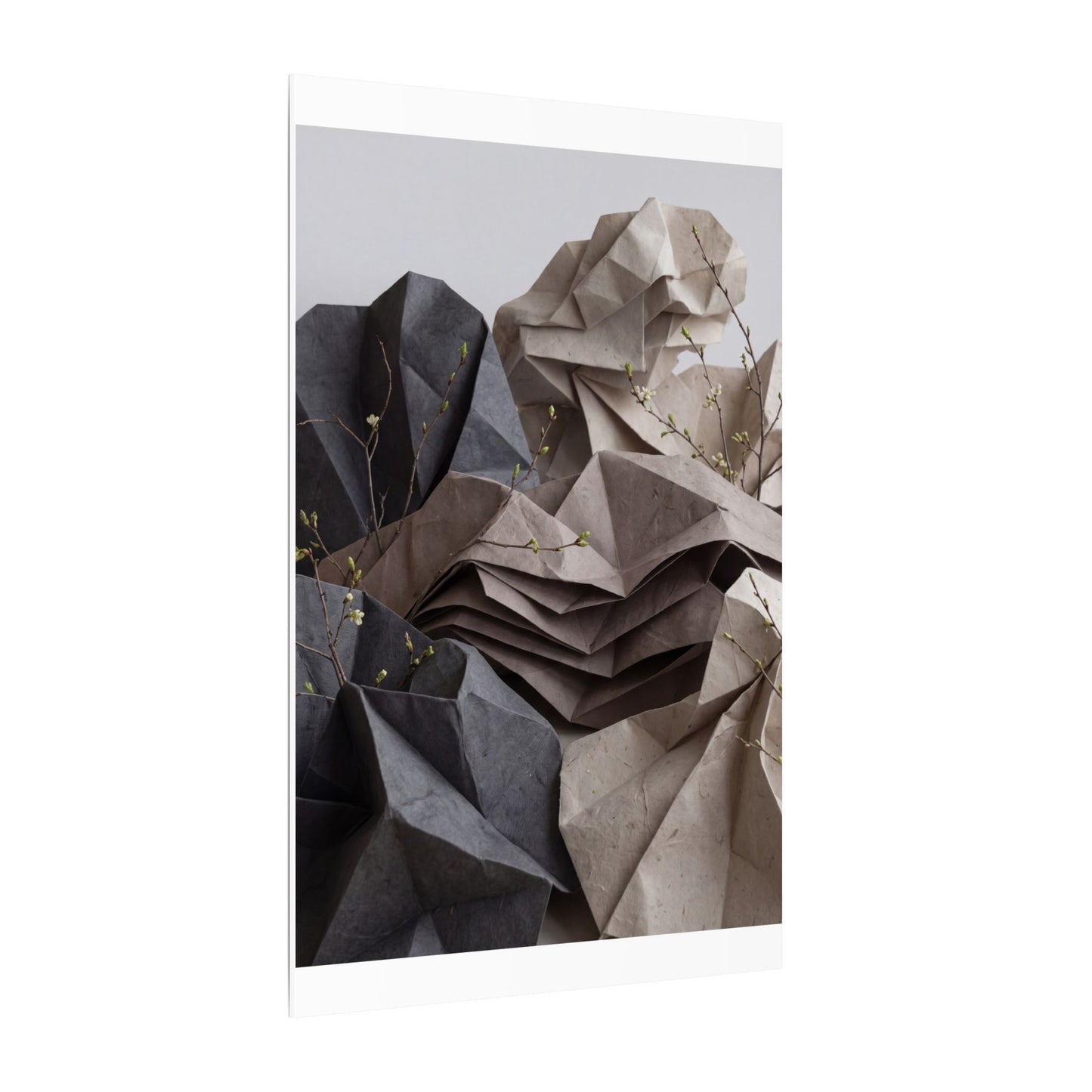 Neutral Paper Fold Canvas Art - Texture Japandi