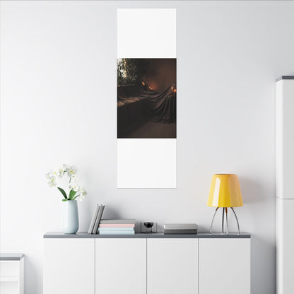Candlelight Silk Drape Canvas Art - Dark Japandi Ma