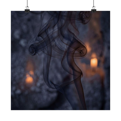 Bold Incense Smoke Wall Art Print - Shadow Zen Dark Japandi
