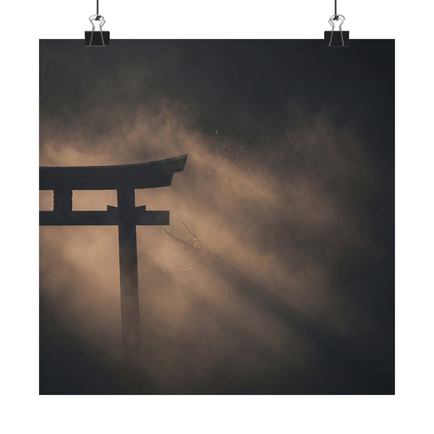 Spring Torii Gate Shadow Zen Wall Art Print | Luxurious Decor