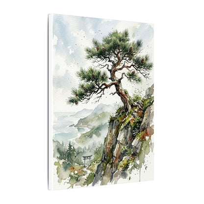 Pine Tree Spring Canvas Art | Japandi Neutral Design