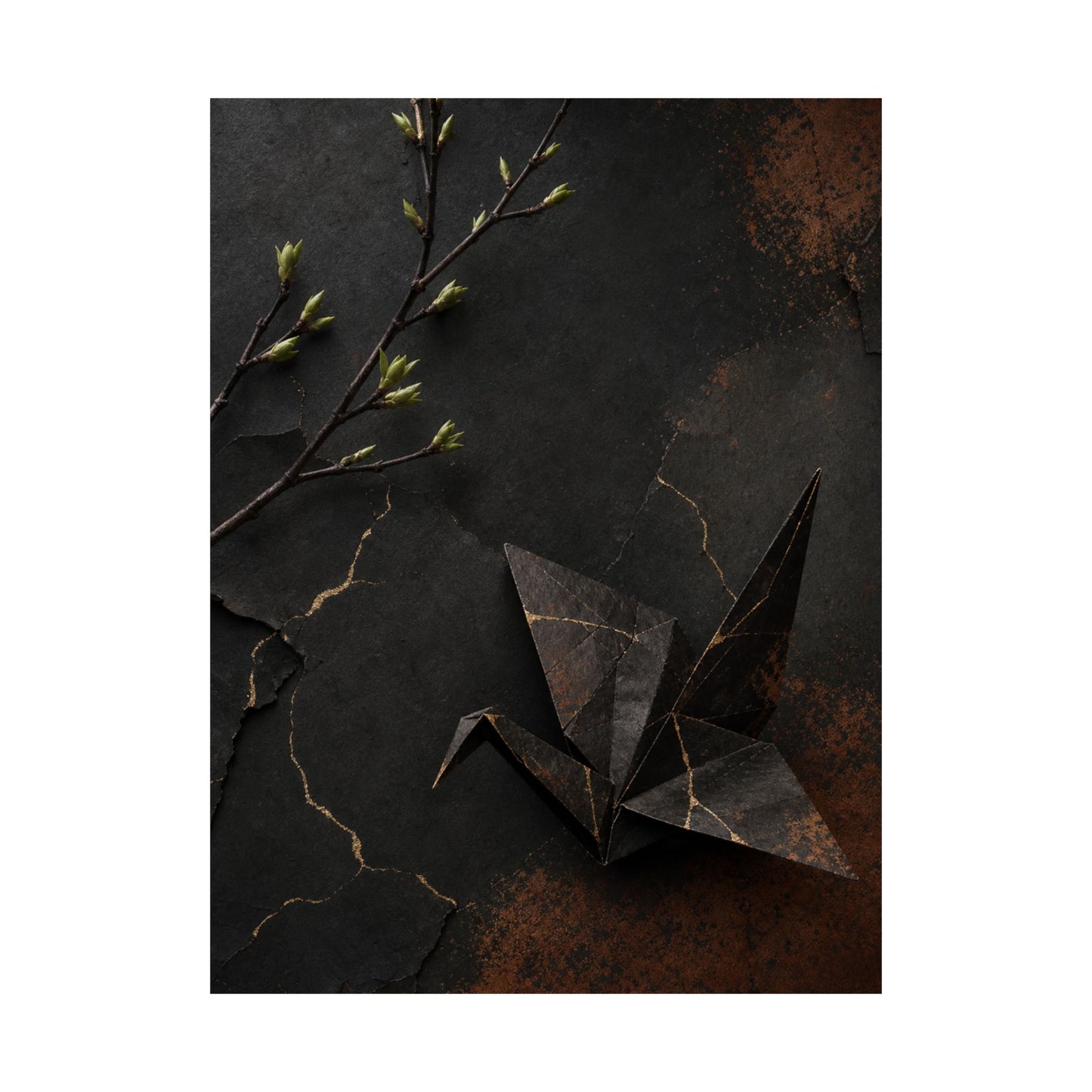 Paper Fold Broken Beauty Wall Art Print | Artful Kintsugi Art