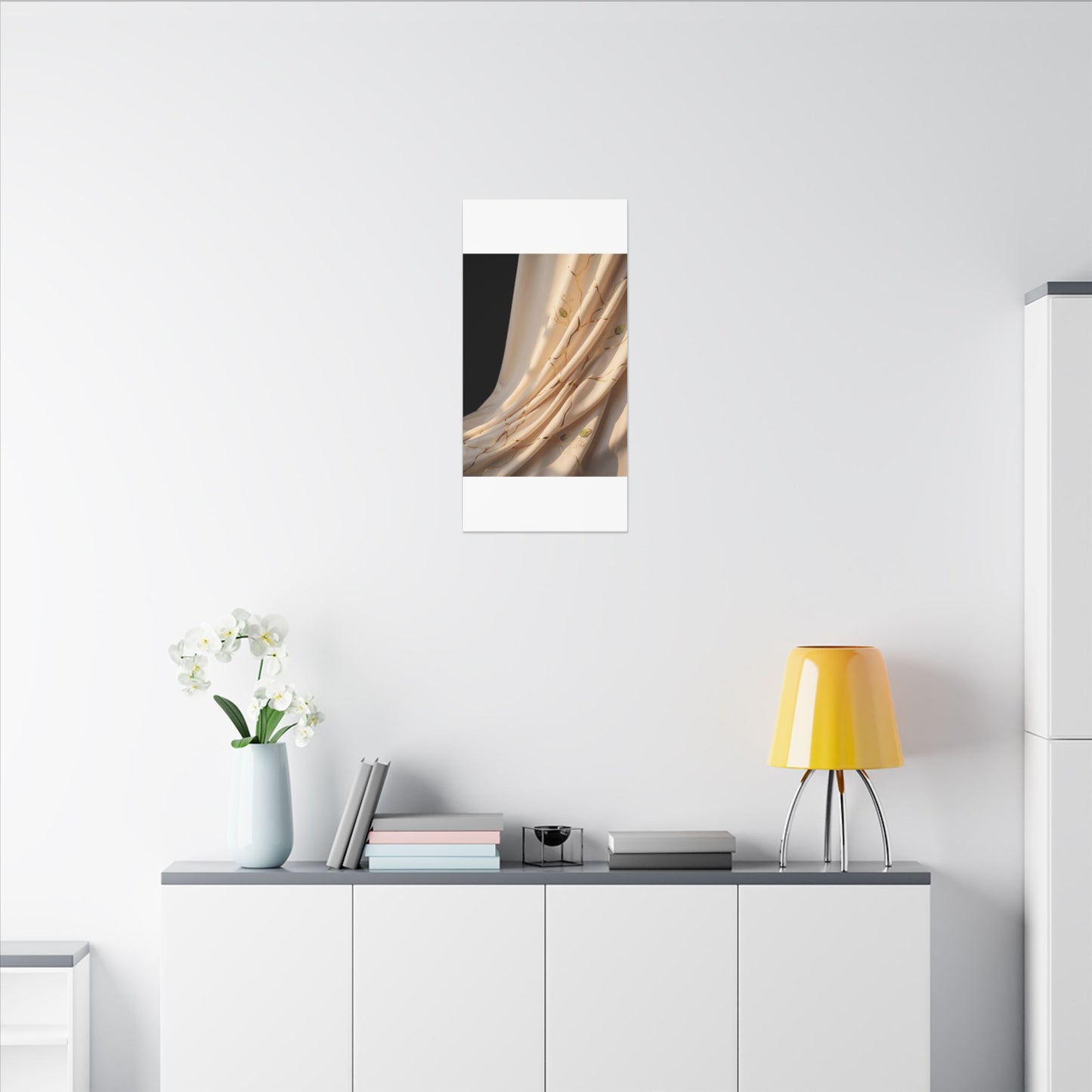 Golden Hour Silk Drape Canvas Art - Kintsugi Fukinsei