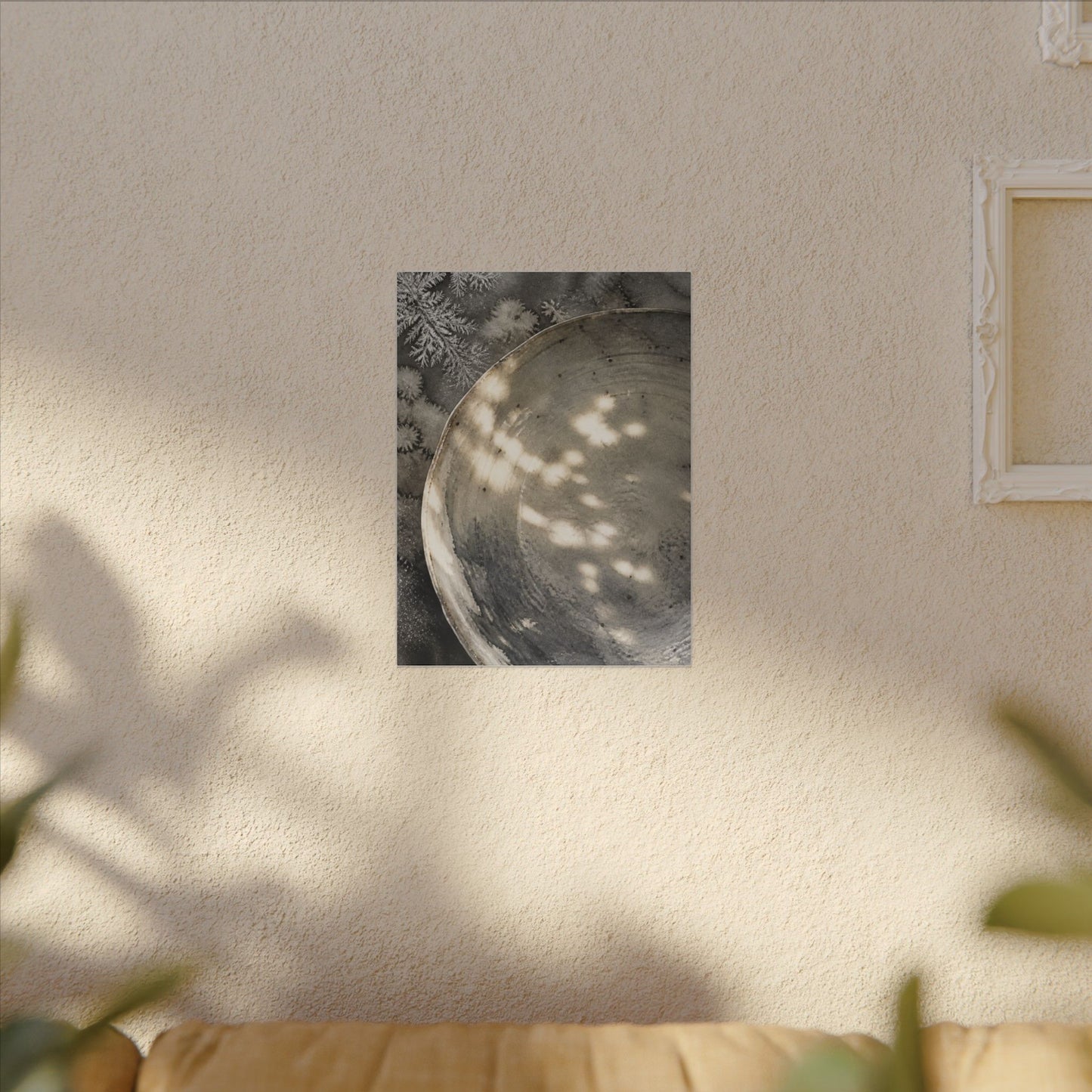 Ceramic Bowl Watercolor Canvas Art | Warm Japandi Art