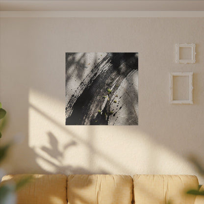 Ink Brushstroke Canvas Art | Spring Dark Japandi Moody Minimal Art