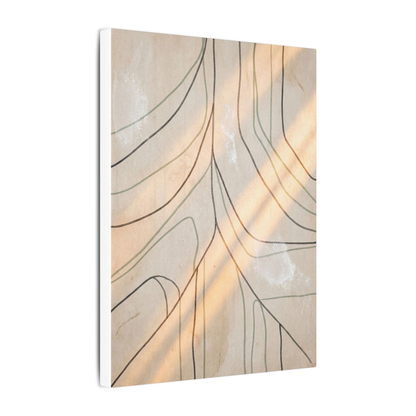 Shoji Screen Minimal Line Canvas Art | Warm Japandi Art