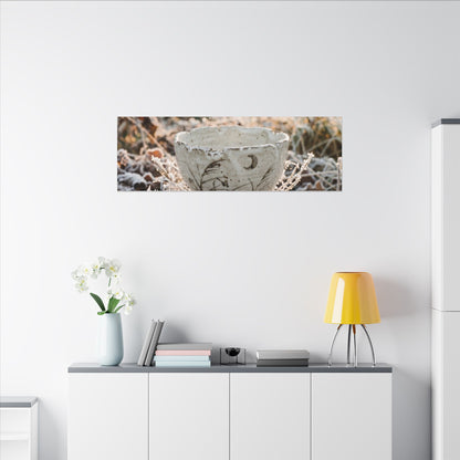 Japandi Ceramic Bowl in Golden Hour | Japanese Pattern Canvas Art