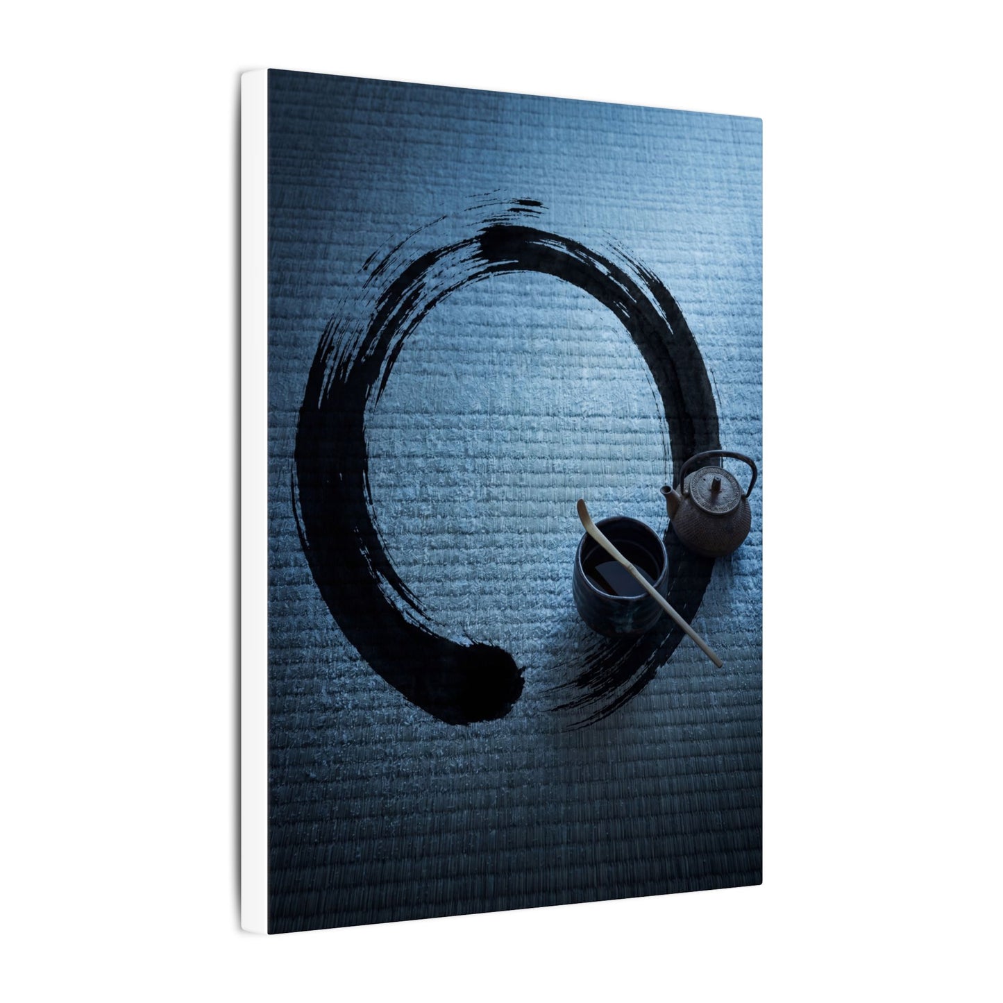 Winter Tea Ceremony Enso Canvas Art | Peaceful Decor