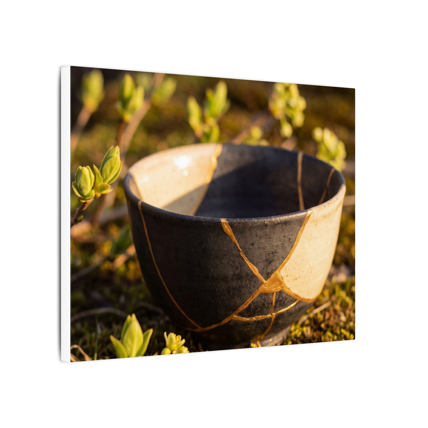 Seijaku Broken Pottery Canvas Art - Kintsugi Gold Repair