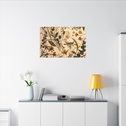 Dried Flowers Summer Canvas Art | Japandi Neutral Design