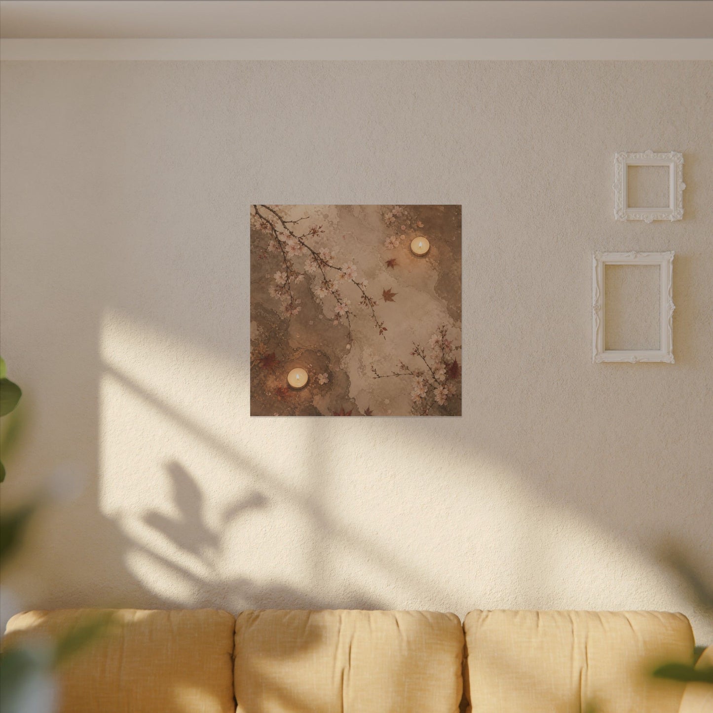Cherry Blossom Canvas Art | Autumn Japandi Japanese Pattern Art