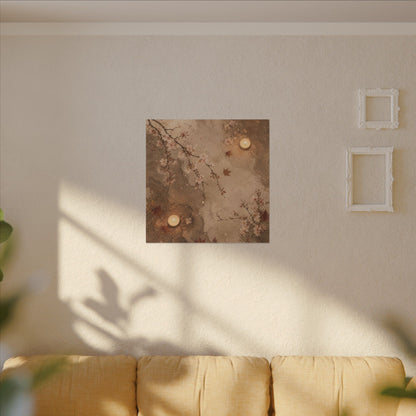 Cherry Blossom Canvas Art | Autumn Japandi Japanese Pattern Art