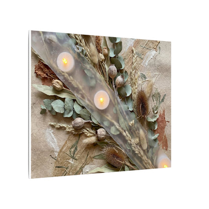 Candlelight Dried Flowers Canvas Art - Japandi Kanso