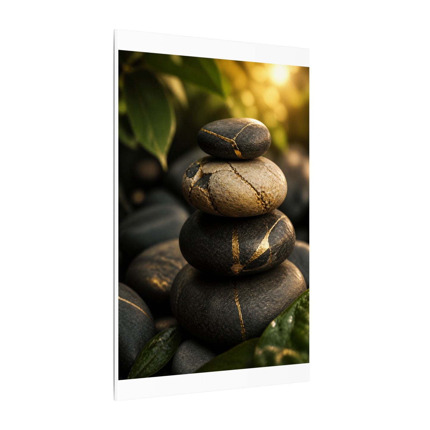 Summer River Stones Broken Beauty Canvas Art | Healing Decor