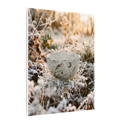 Japandi Ceramic Bowl in Golden Hour | Japanese Pattern Canvas Art