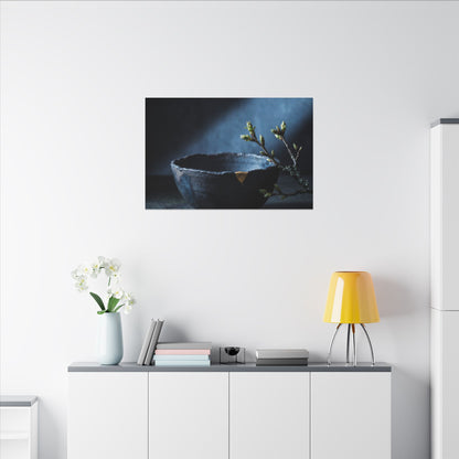 Sophisticated Ceramic Bowl Canvas Art - Shadow Zen Dark Japandi