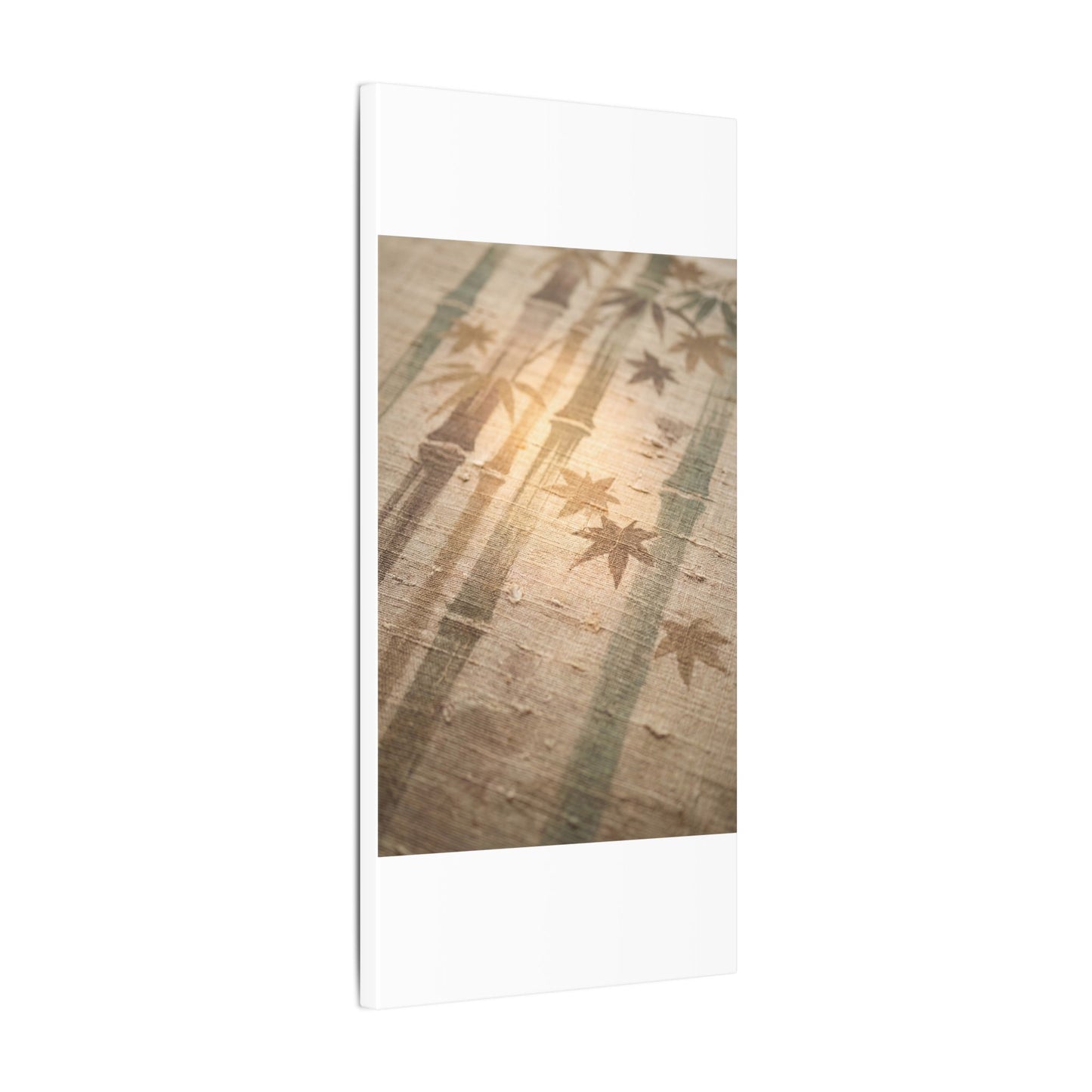 Autumn Bamboo Grove Japanese Pattern Canvas Art | Neutral Decor