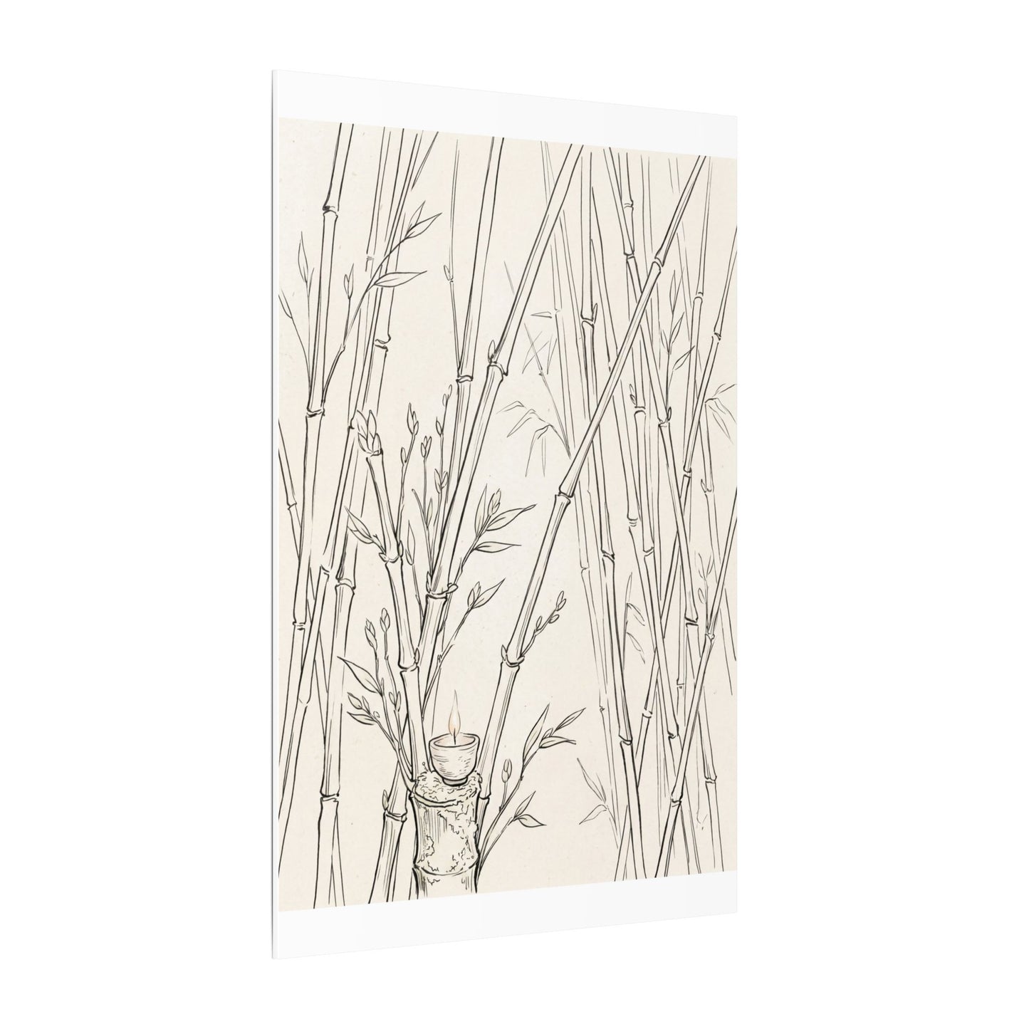 Candlelight Bamboo Grove Canvas Art - Japandi Fukinsei