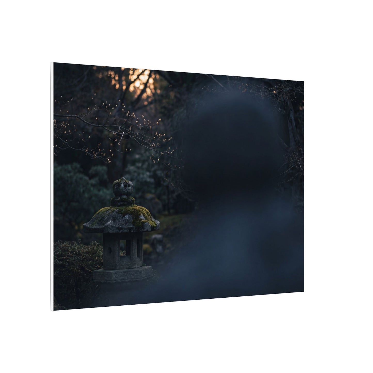 Spring Stone Lantern Moody Minimal Canvas Art | Bold Decor