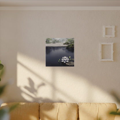 Lotus Flower Karesansui Canvas Art | Tranquil Zen Art