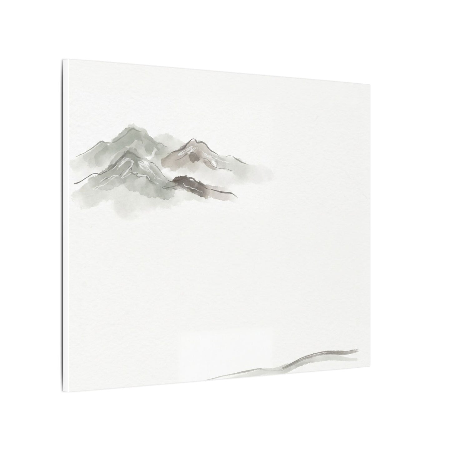 Winter Mountain Mist Minimal Line Canvas Art | Elegant Decor