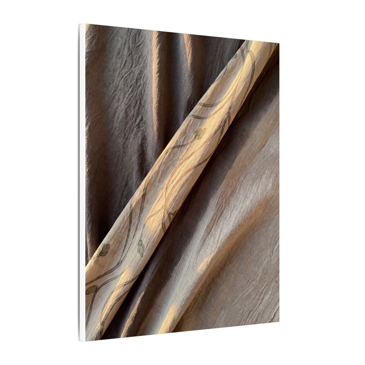 Warm Silk Drape Canvas Art - Japanese Pattern Japandi