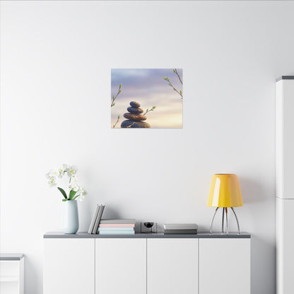 Spring River Stones Gold Vein Canvas Art | Philosophical Decor