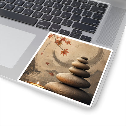 Autumn River Stones Japanese Pattern Sticker | Warm Decor