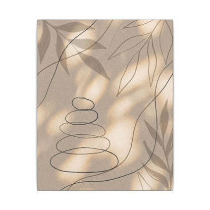 River Stones Minimal Line Canvas Art | Earthy Japandi Art