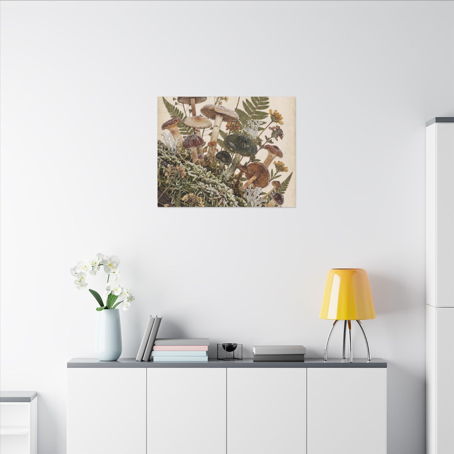 Winter Wild Mushrooms Herbarium Canvas Art | Enchanting Decor
