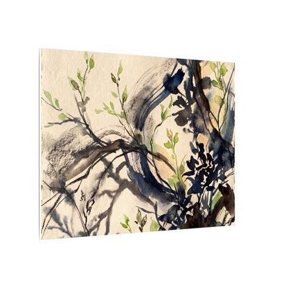 Ma Shadow Play Canvas Art - Dark Japandi Charcoal Ink