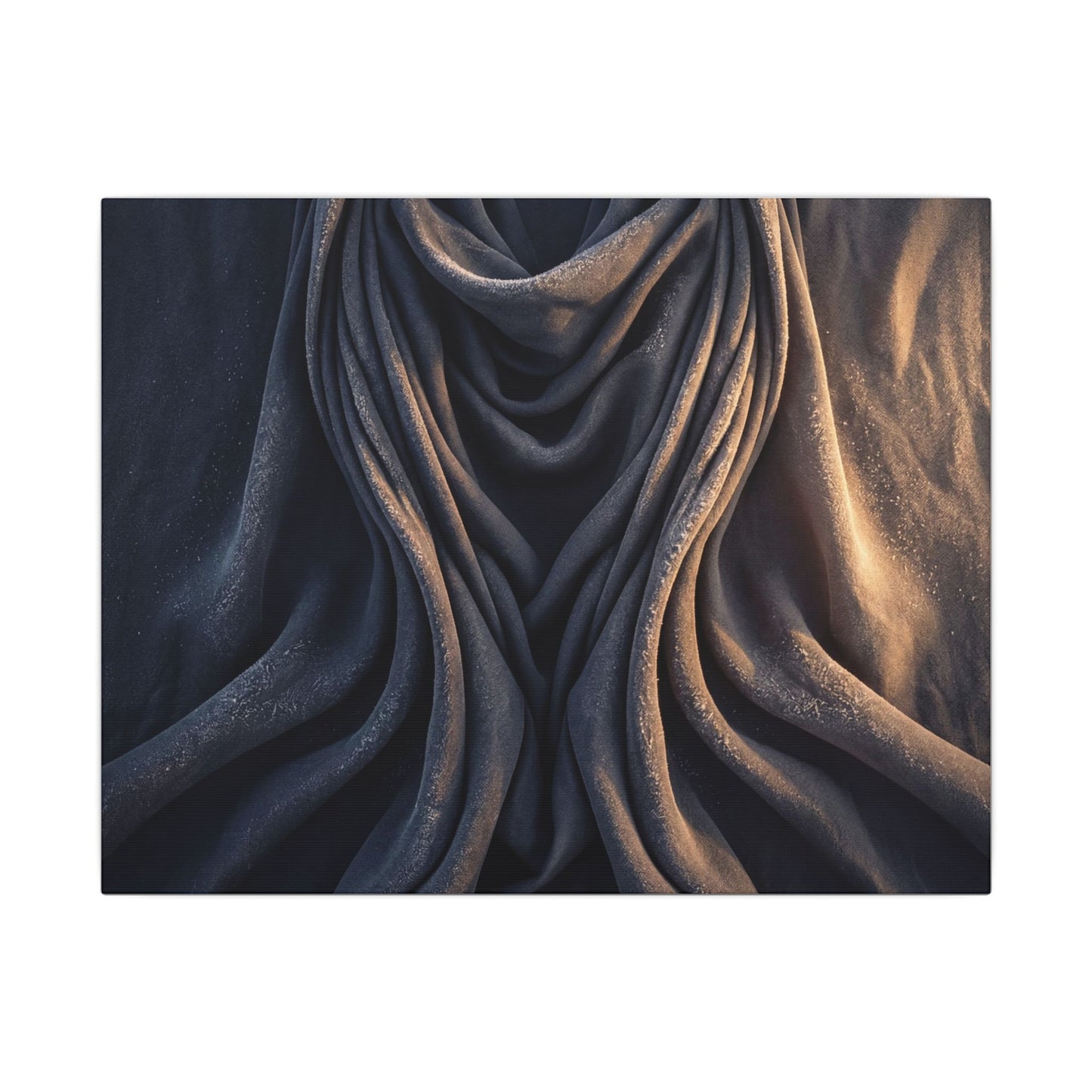 Moody Silk Drape Canvas Art - Shadow Zen Dark Japandi Art Print