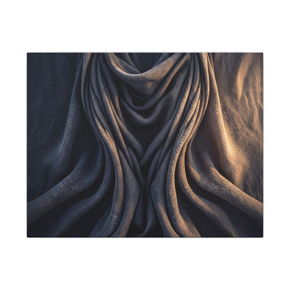 Moody Silk Drape Canvas Art - Shadow Zen Dark Japandi Art Print