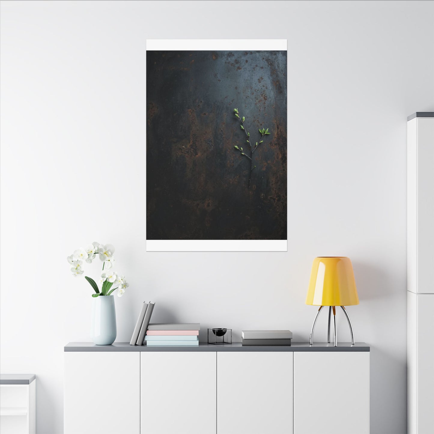Rust Patina Moody Minimal Canvas Art | Moody Dark Japandi Art