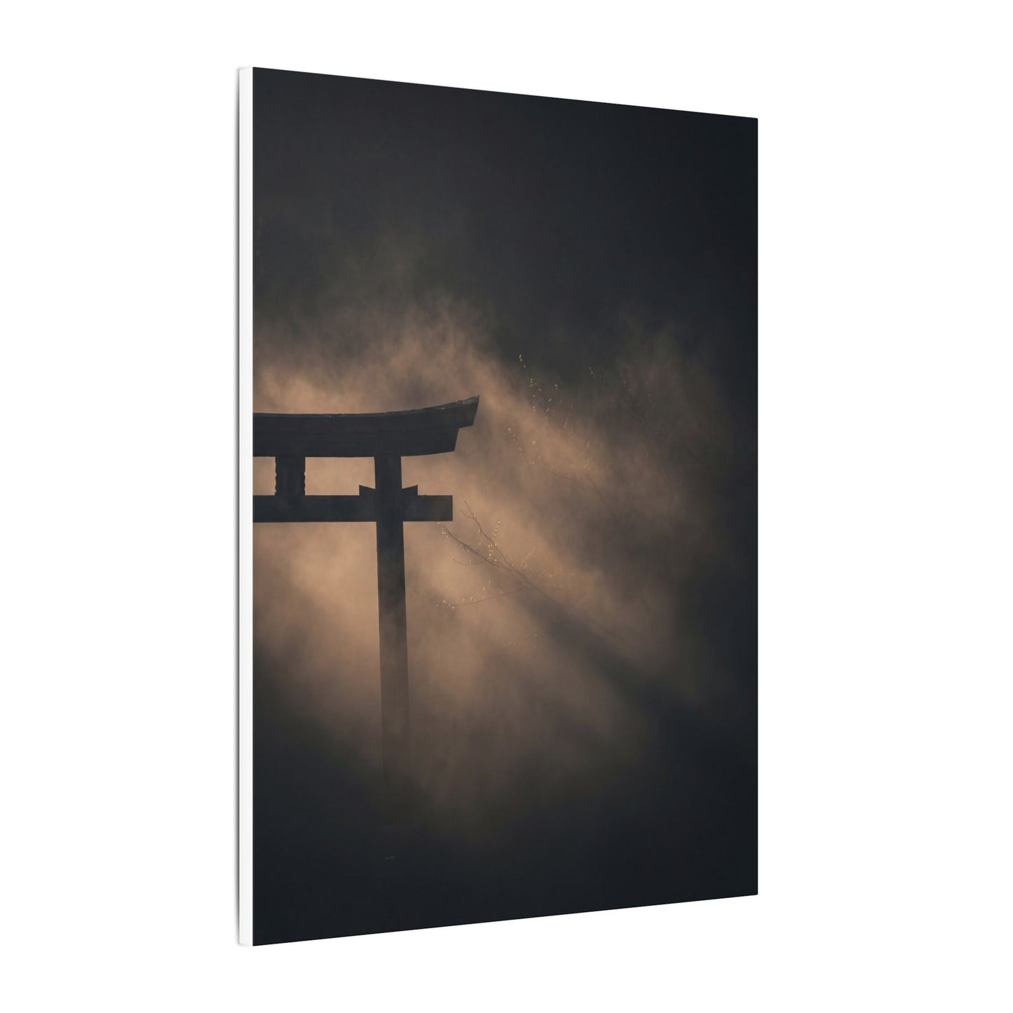 Torii Gate Shadow Zen Canvas Art | Bold Dark Japandi Art