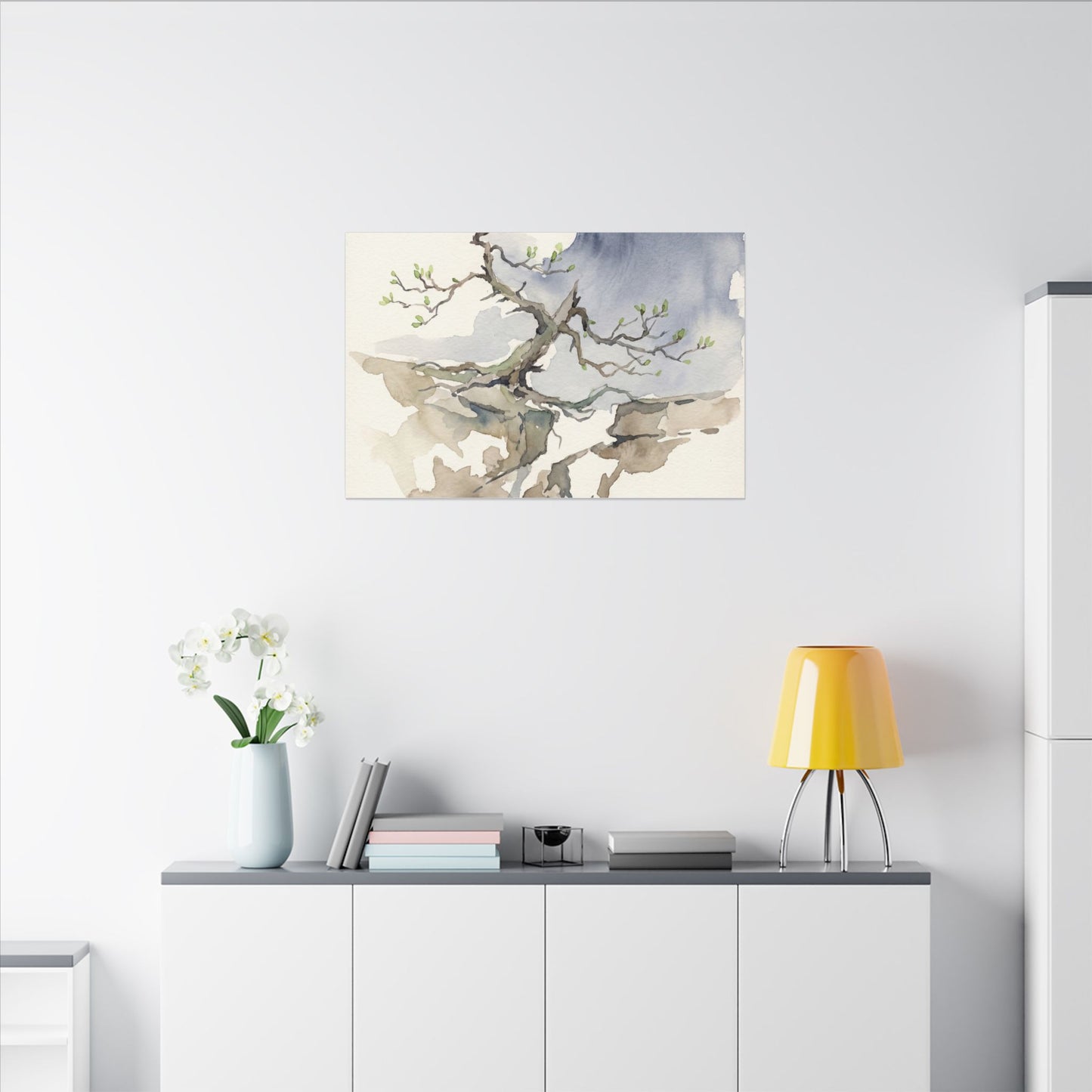 Moonlight Pine Tree Canvas Art - Japandi Ma