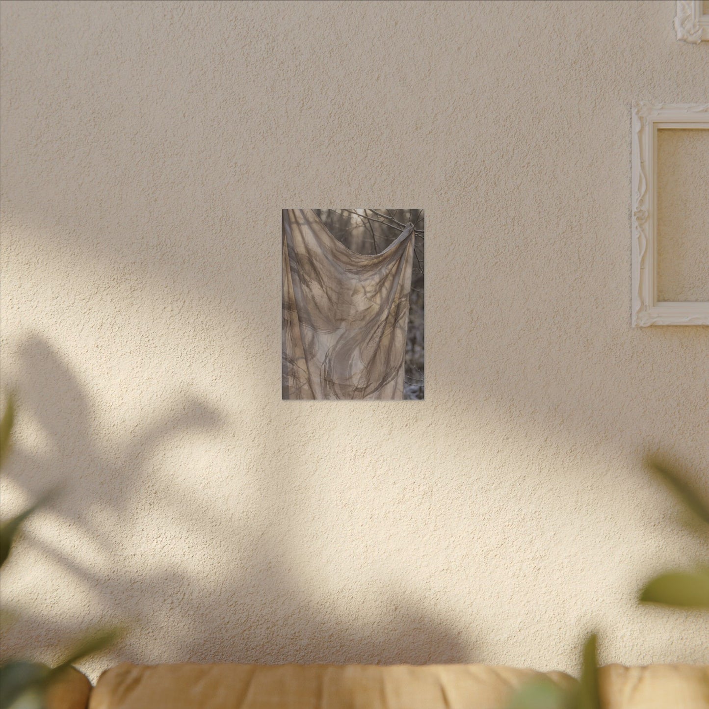 Ma Silk Drape Canvas Art - Japandi Japanese Pattern