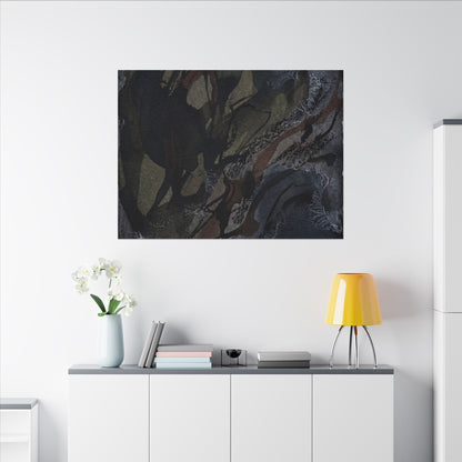 Shadow Play Winter Canvas Art | Dark Japandi Luxurious Design