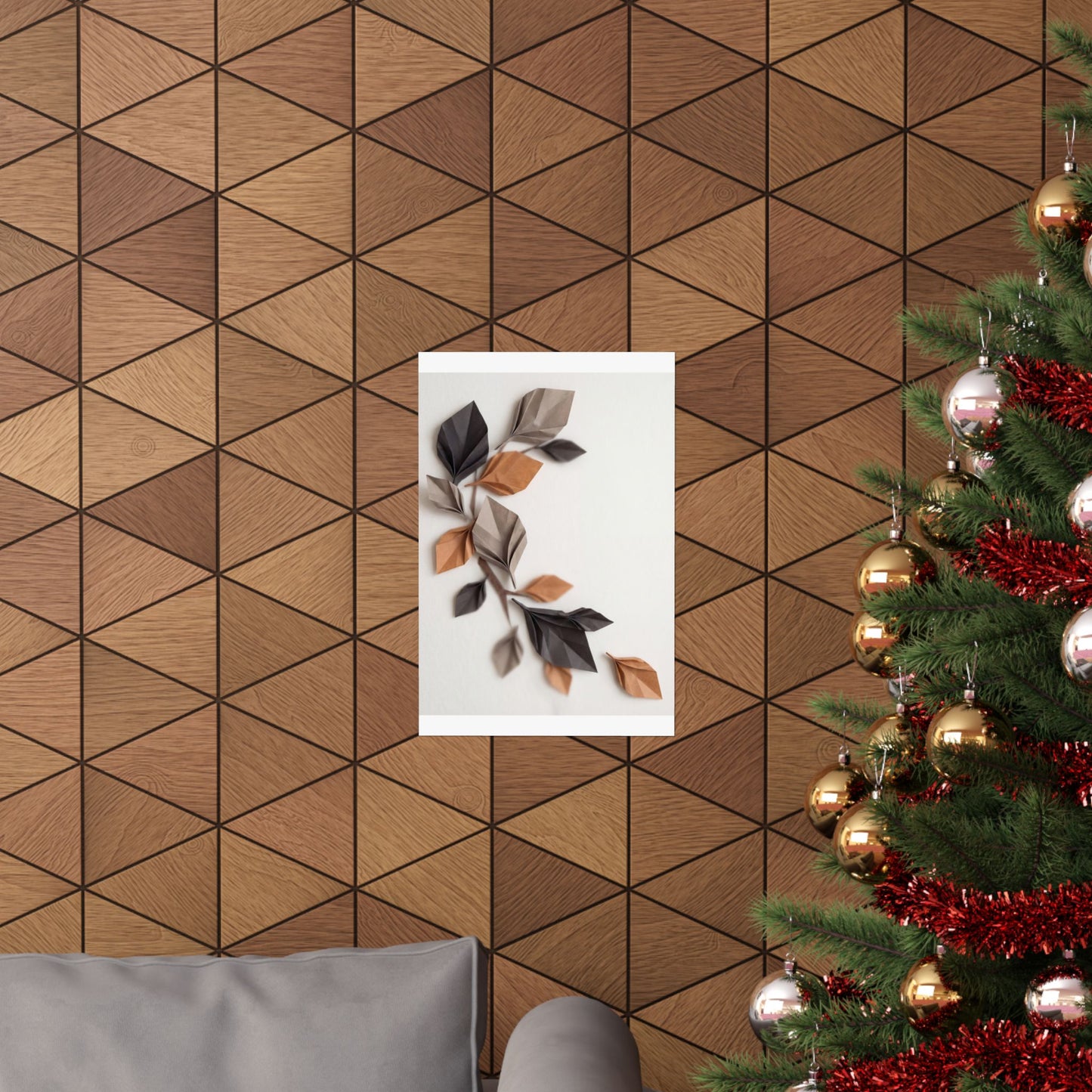 Paper Fold Wall Art Print | Autumn Japandi Minimal Line Art