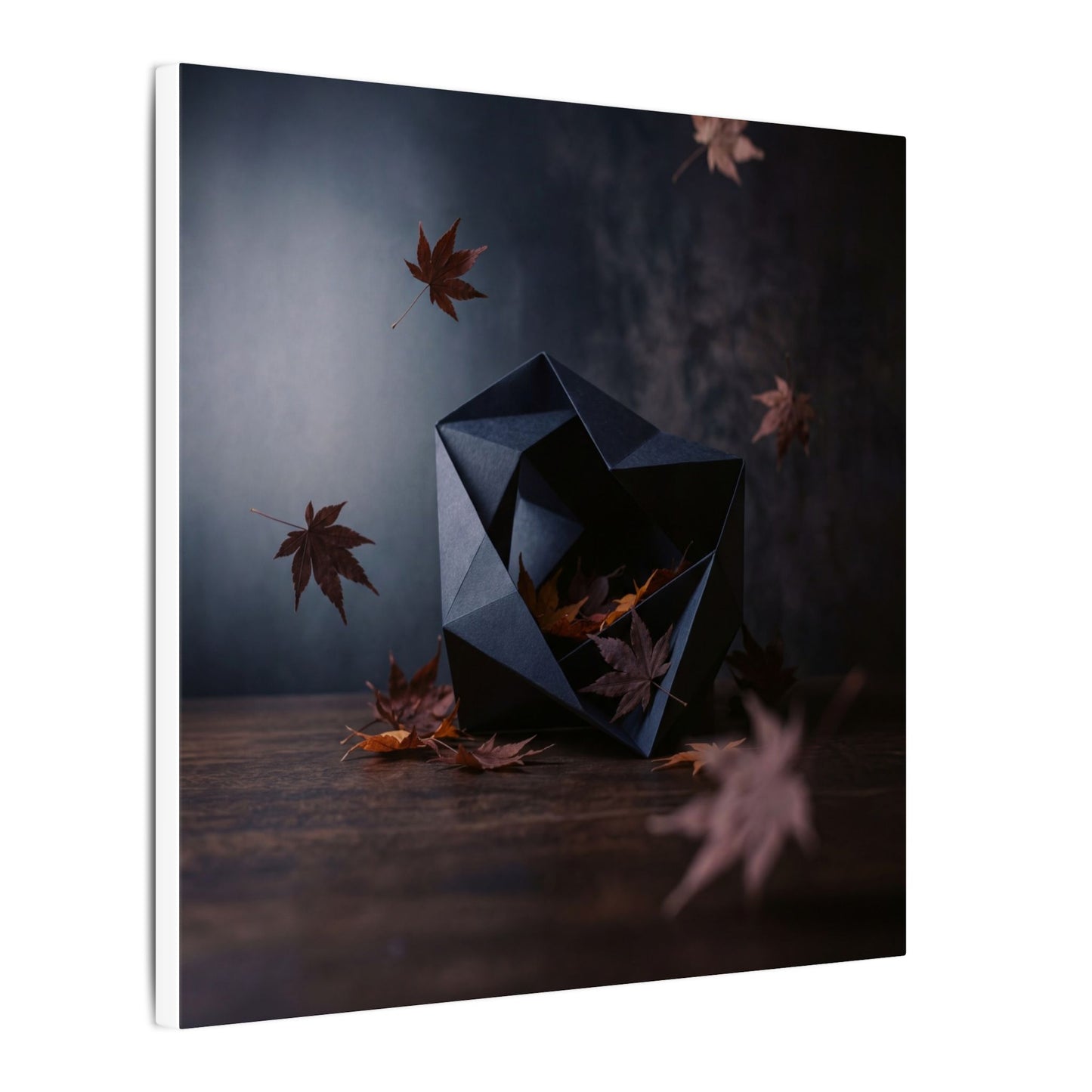 Dark Japandi Paper Fold in Dawn | Shadow Zen Canvas Art