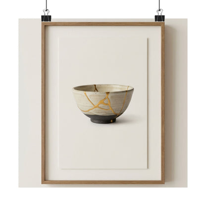 Kintsugi Charcoal Wall Art Print Art Print