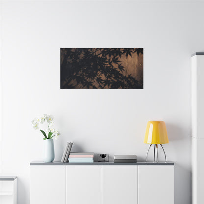 Shadow Play Autumn Canvas Art | Dark Japandi Atmospheric Design