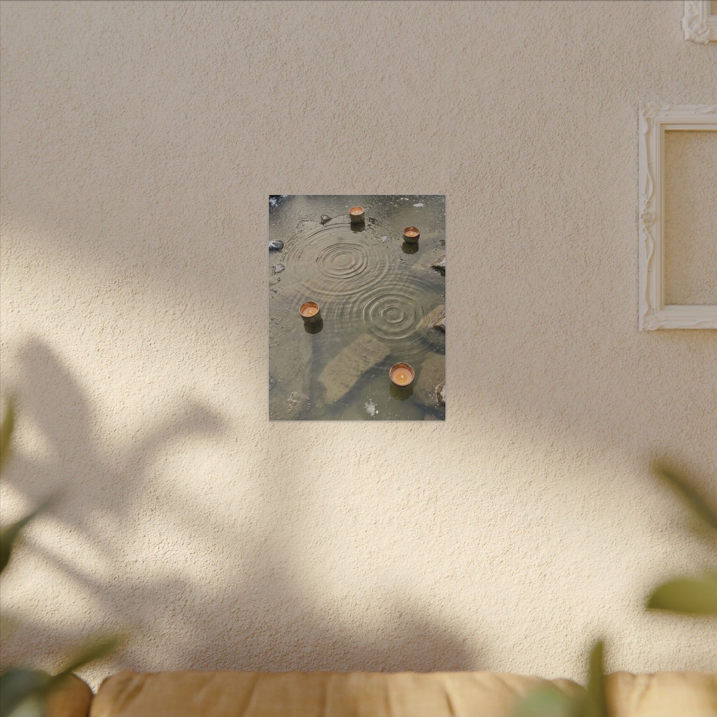 Water Ripple Canvas Art | Winter Japandi Japanese Pattern Art