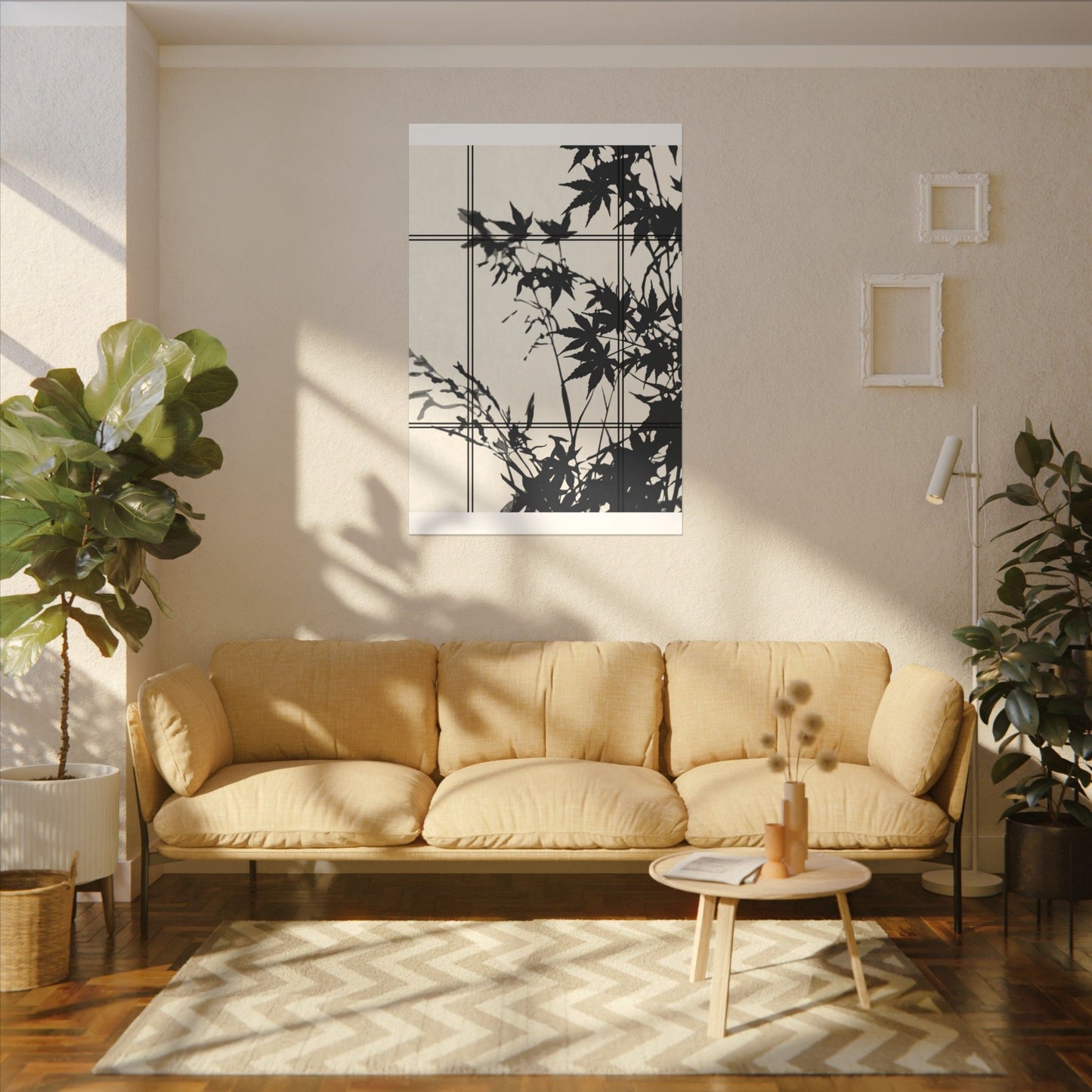 Shoji Screen Canvas Art | Summer Japandi Minimal Line Art