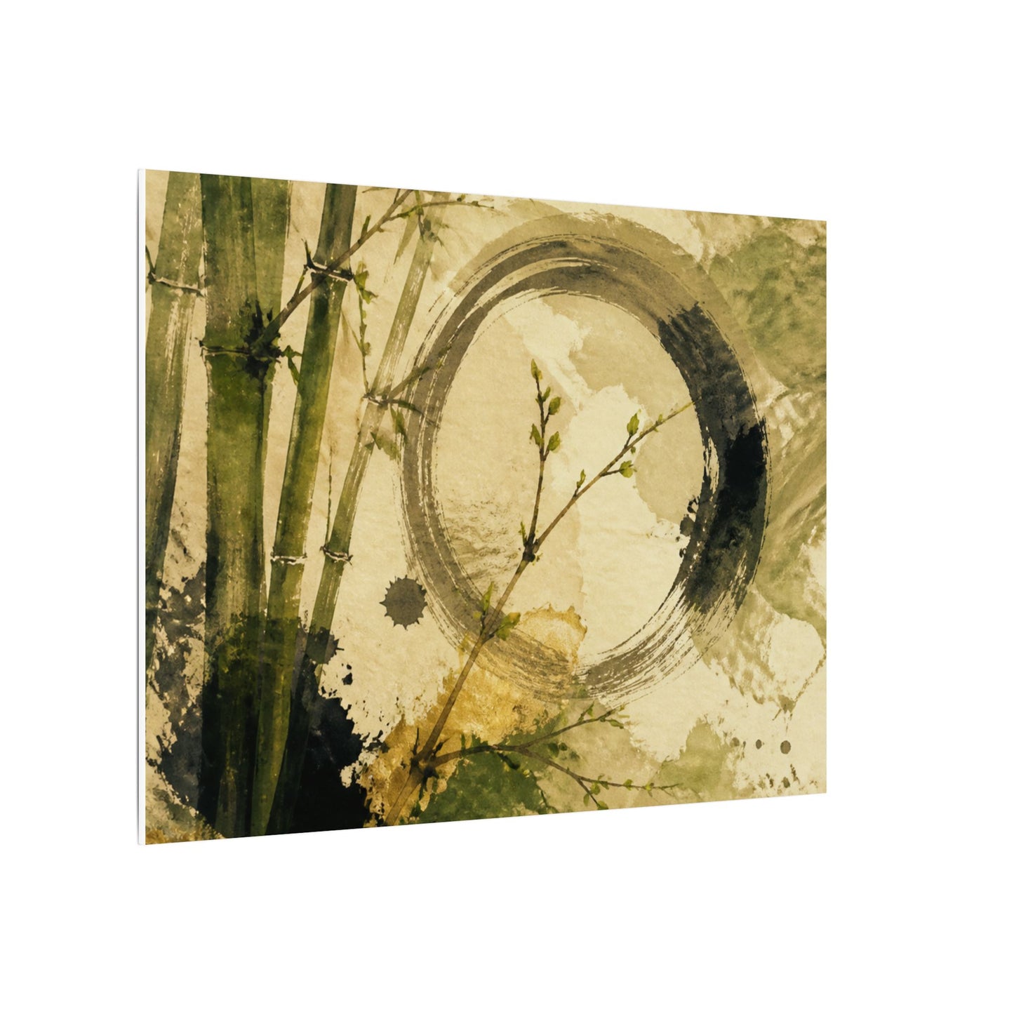 Ink Brushstroke Sumi E Canvas Art | Calm Zen Art