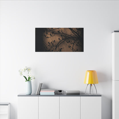 Dark Japandi Shadow Play in Golden Hour | Shadow Zen Canvas Art